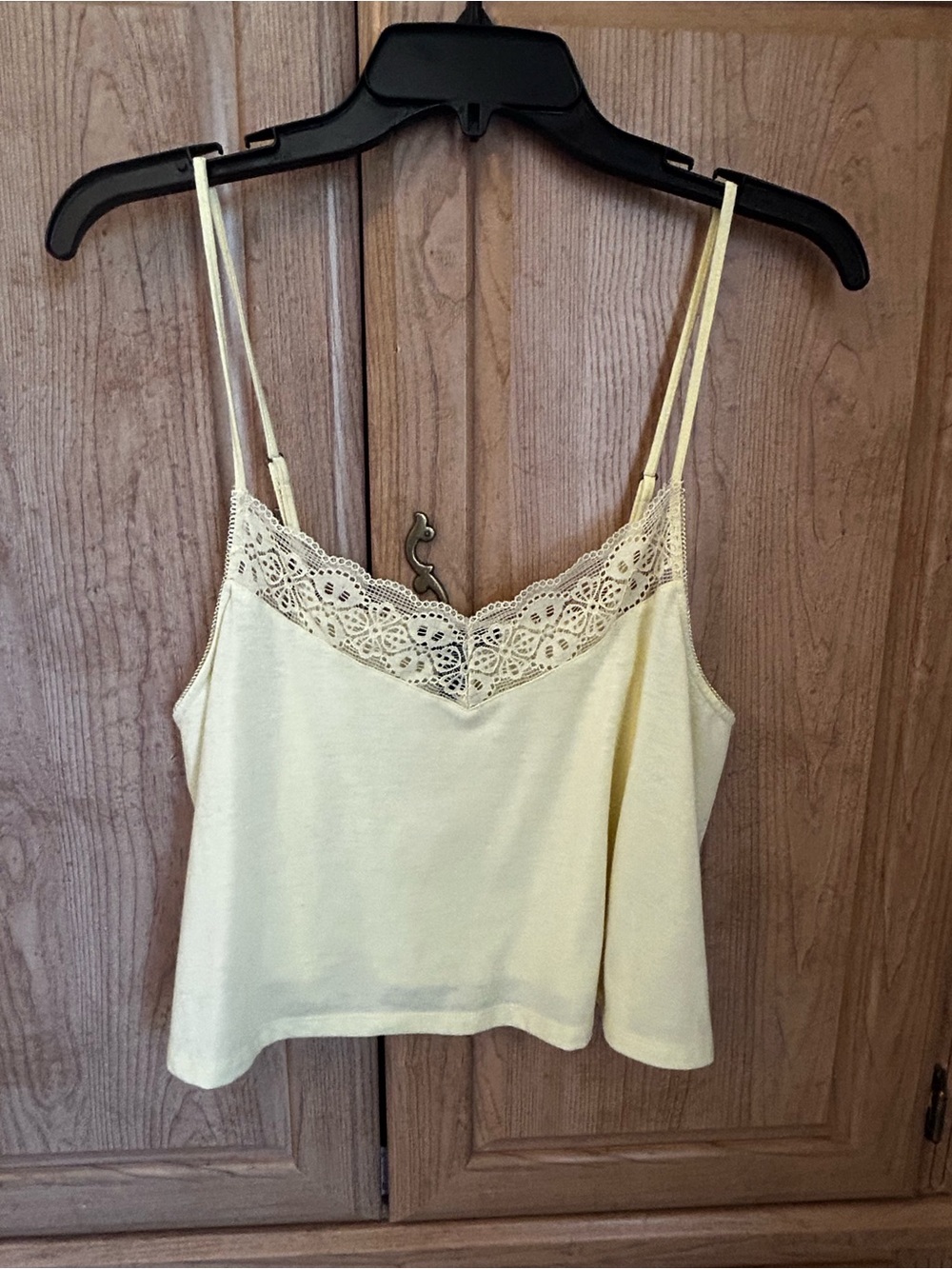 Light Yellow Lace-Trim Camisole Tank Top